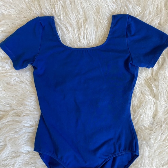 Bloch Royal Blue Short Sleeve Dance Leotard - Picture 5 of 8